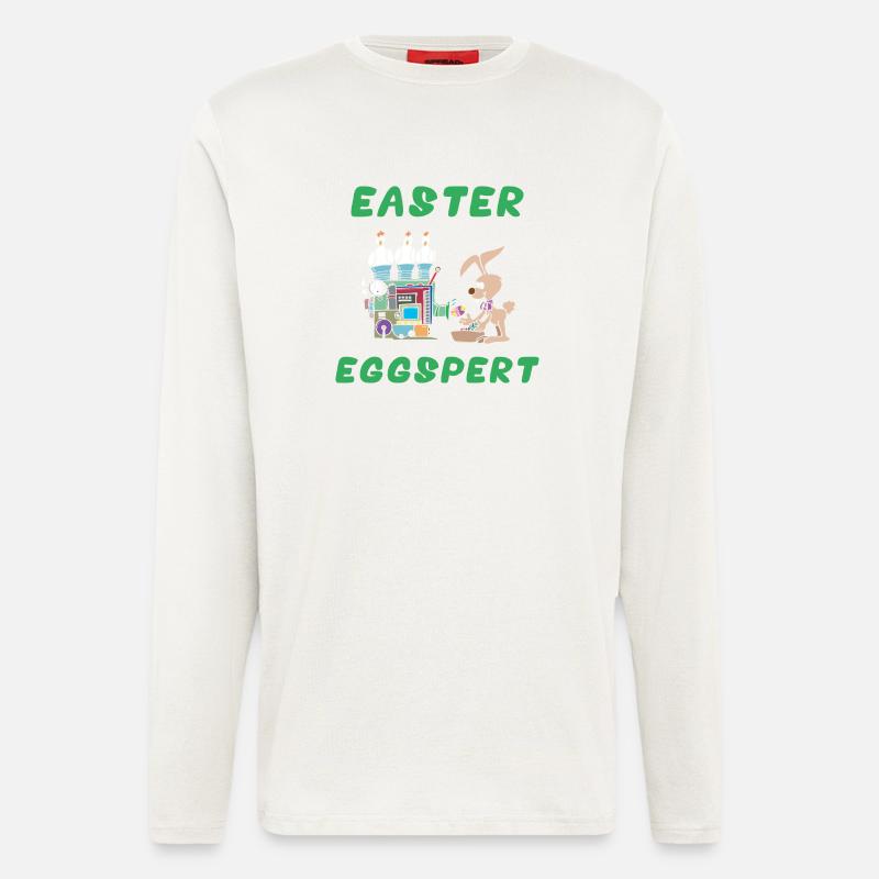 Eggspert Pâques - Manches longues bio décontracté fabriqué en UE - OFF WHITE
