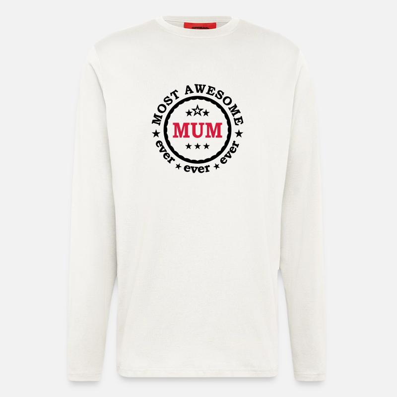 la meilleure maman du monde - super mère - Manches longues bio décontracté fabriqué en UE - OFF WHITE