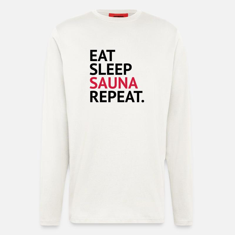 eatsleep sauna repeat - Langarmshirt - made by SPREAD  - OFF WHITE