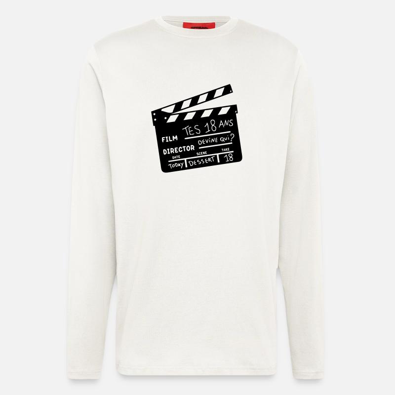 18 Kino klatschen - Langarmshirt - made by SPREAD  - OFF WHITE