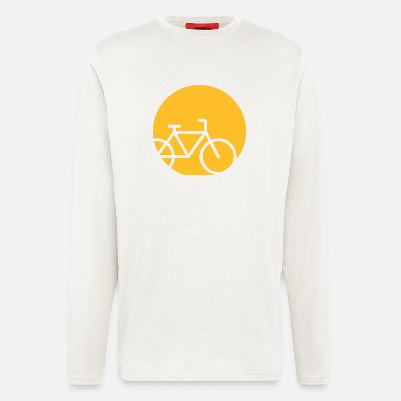 Vélo dans la lune - Manches longues bio décontracté fabriqué en UE - OFF WHITE