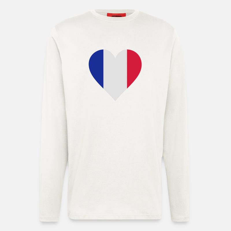 frankreich herz - Langarmshirt - made by SPREAD  - OFF WHITE