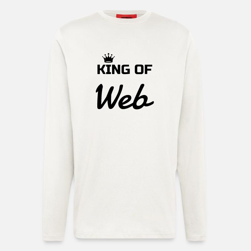 Webmaster Internet Web Geek Website - Manches longues bio décontracté fabriqué en UE - OFF WHITE