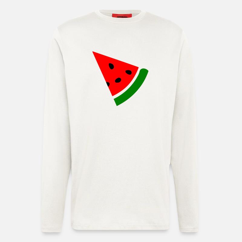 Melon pastèque - Manches longues bio décontracté fabriqué en UE - OFF WHITE
