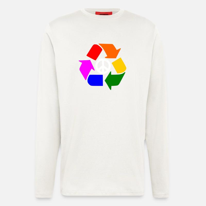 Peace lgbt zeichen - Peacezeichen - Langarmshirt - made by SPREAD  - OFF WHITE