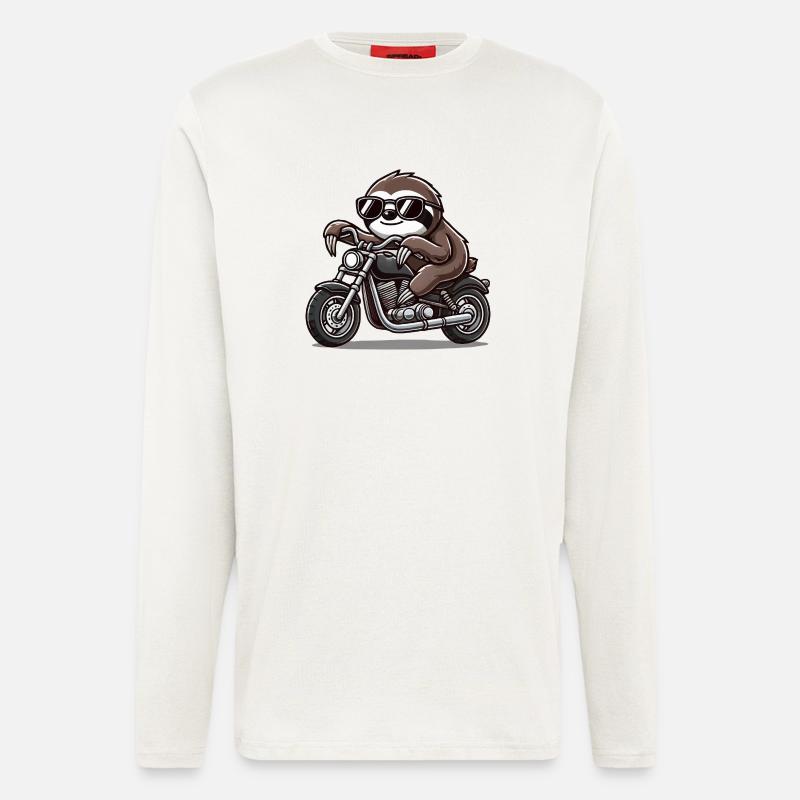 faultier motorrad - Langarmshirt - made by SPREAD - OFF WHITE