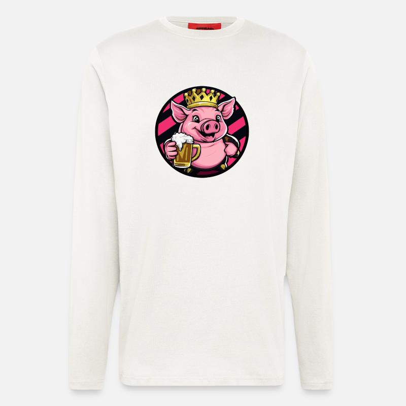 Schwein Bier - Langarmshirt - made by SPREAD - OFF WHITE