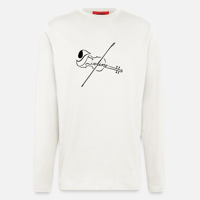 Violin with bow - Longsleeve - made by SPREAD  - OFF WHITE