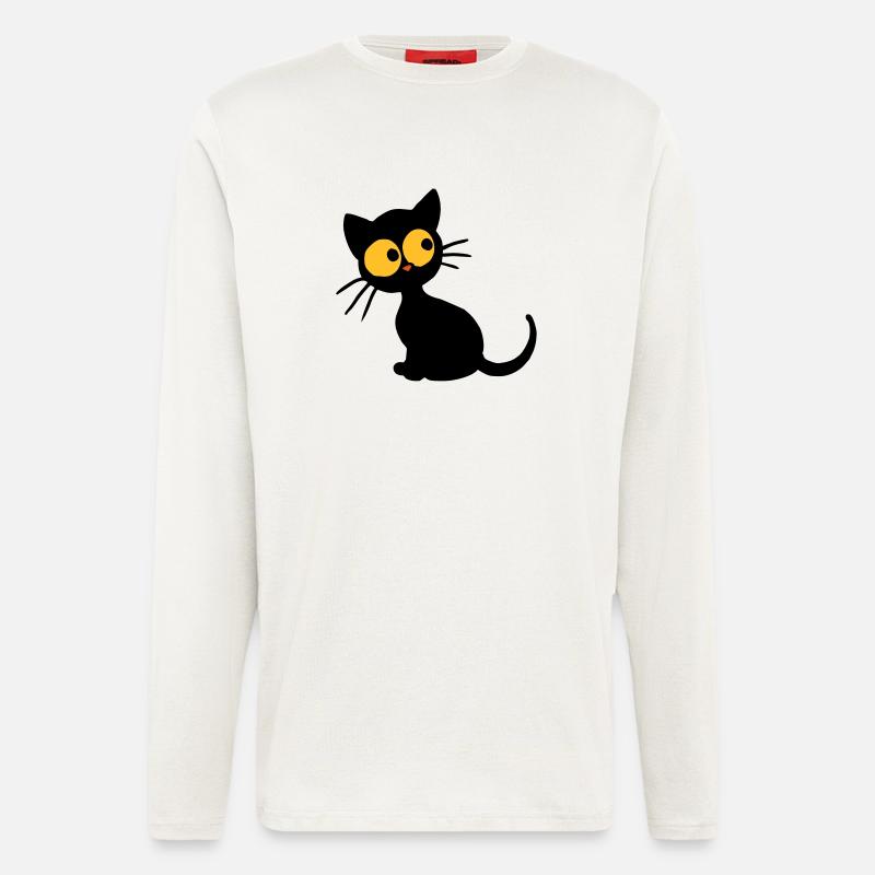 Schwarzes Kätzchen - Langarmshirt - made by SPREAD  - OFF WHITE