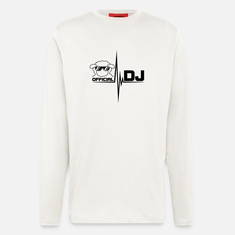 Official DJ Sheep - Manches longues bio décontracté fabriqué en UE - OFF WHITE
