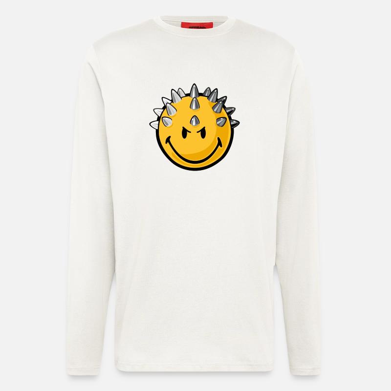 Smiley metallhead - Langarmshirt - made by SPREAD  - OFF WHITE