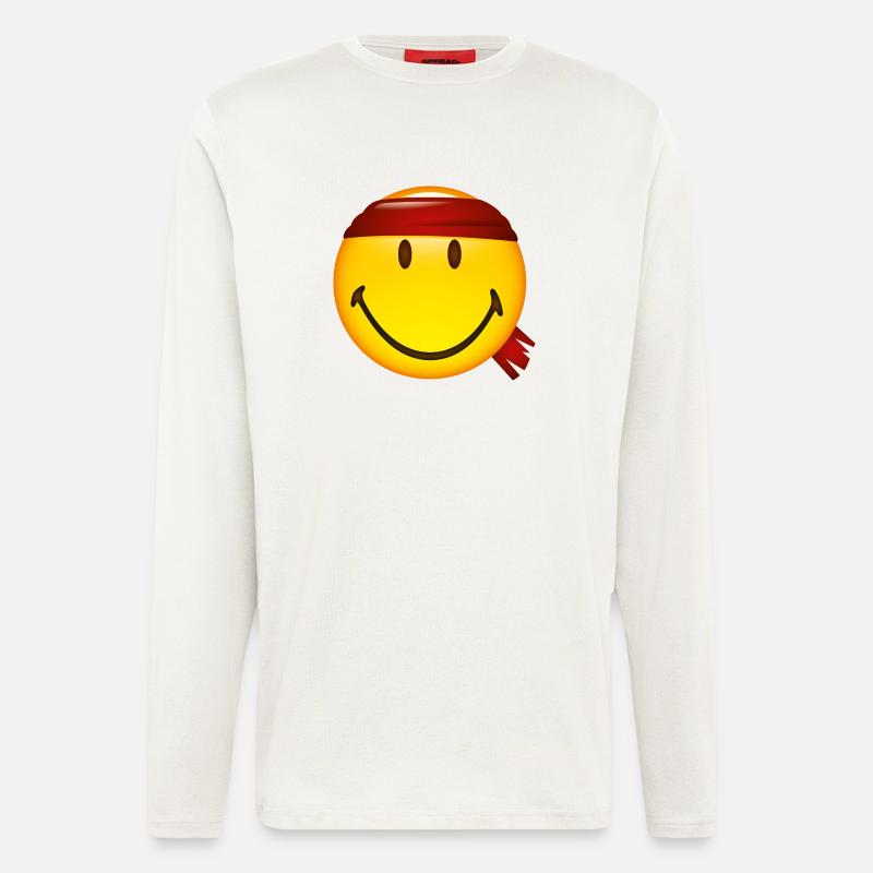Smiley Glossy Fighter - Langarmshirt - made by SPREAD  - OFF WHITE