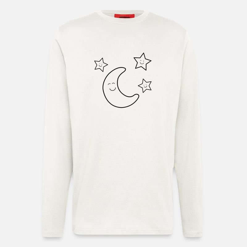 mond_sterne_01 - Langarmshirt - made by SPREAD  - OFF WHITE