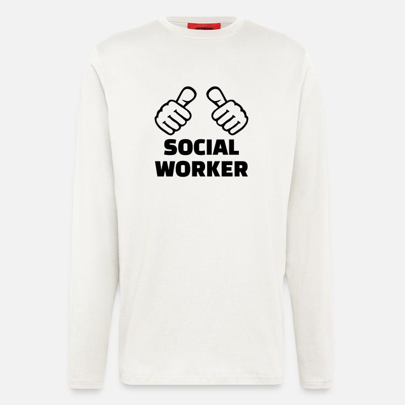 Sozialarbeiter - Langarmshirt - made by SPREAD  - OFF WHITE