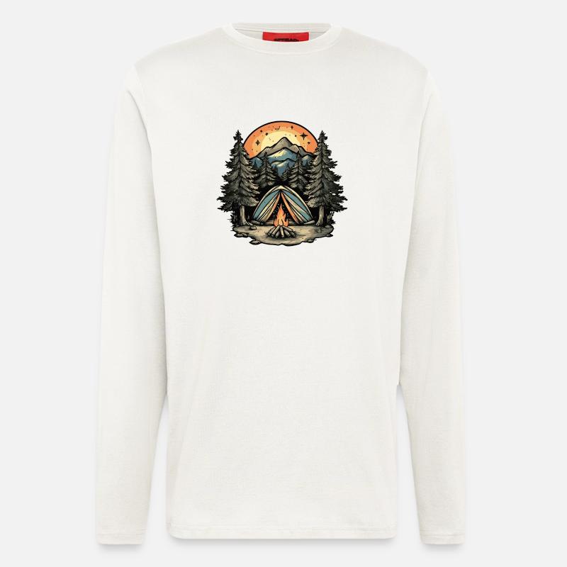 Camping Zelt - Langarmshirt - made by SPREAD  - OFF WHITE