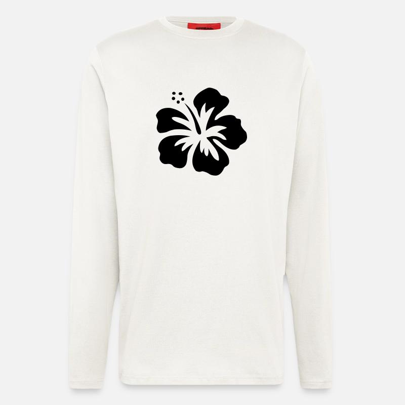 hibiskusblüte - Langarmshirt - made by SPREAD  - OFF WHITE