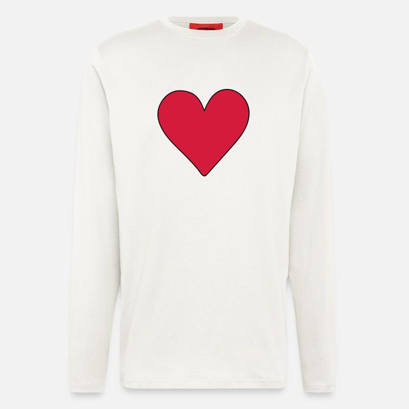 herz rot - Langarmshirt - made by SPREAD  - OFF WHITE