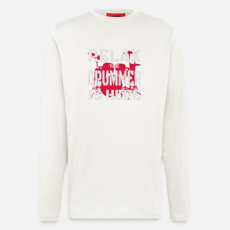 Relax Drummer 2 - Langarmshirt - made by SPREAD  - OFF WHITE