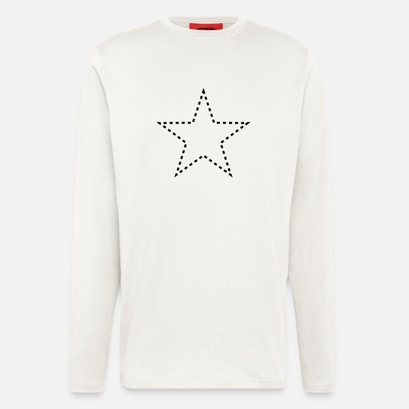 dashed_star_1c - Manches longues bio décontracté fabriqué en UE - OFF WHITE