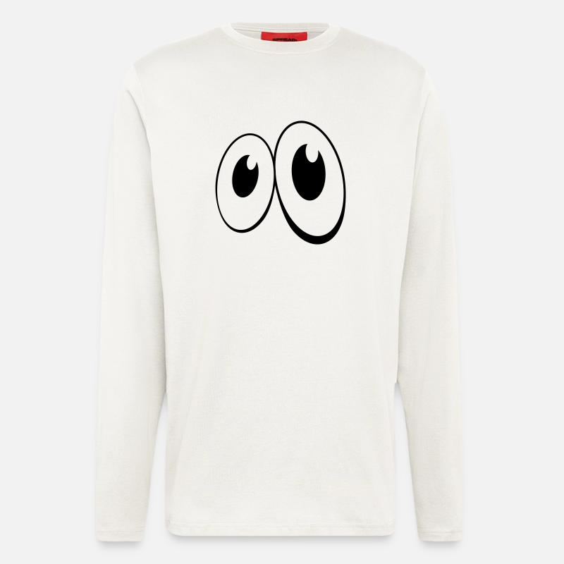 Augen Comic-Style (1c) - Langarmshirt - made by SPREAD  - OFF WHITE