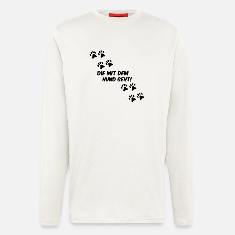 die_mit_dem_hund_geht_01 - Langarmshirt - made by SPREAD  - OFF WHITE