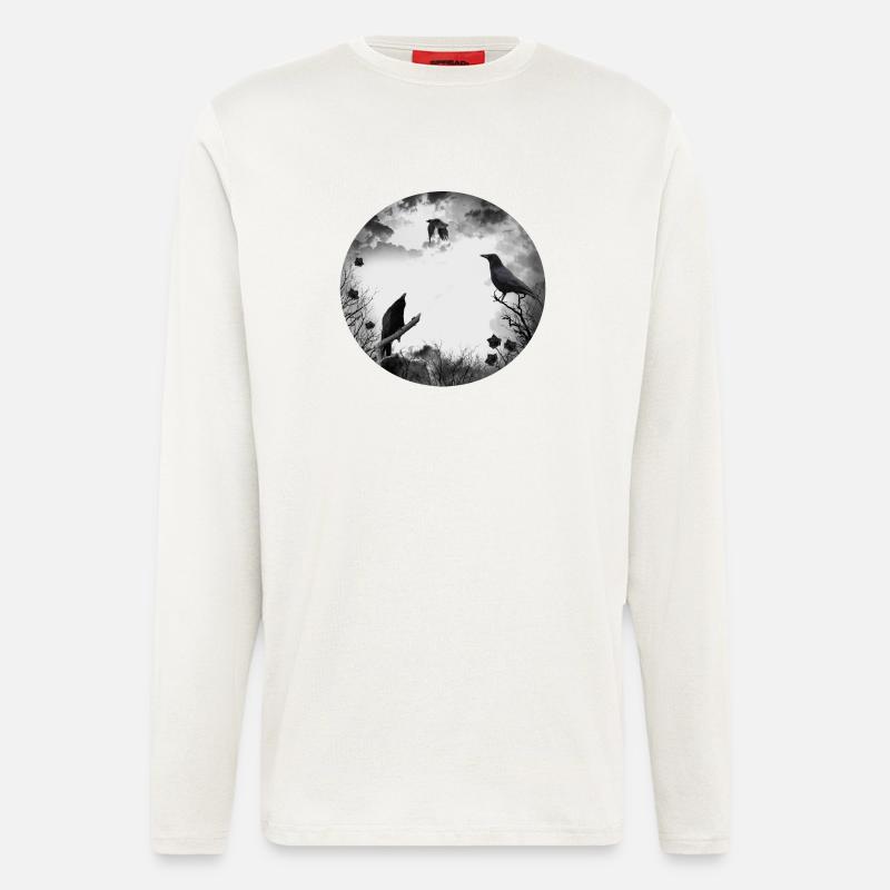 Gothic, crows, ravens - Longsleeve - made by SPREAD  - OFF WHITE