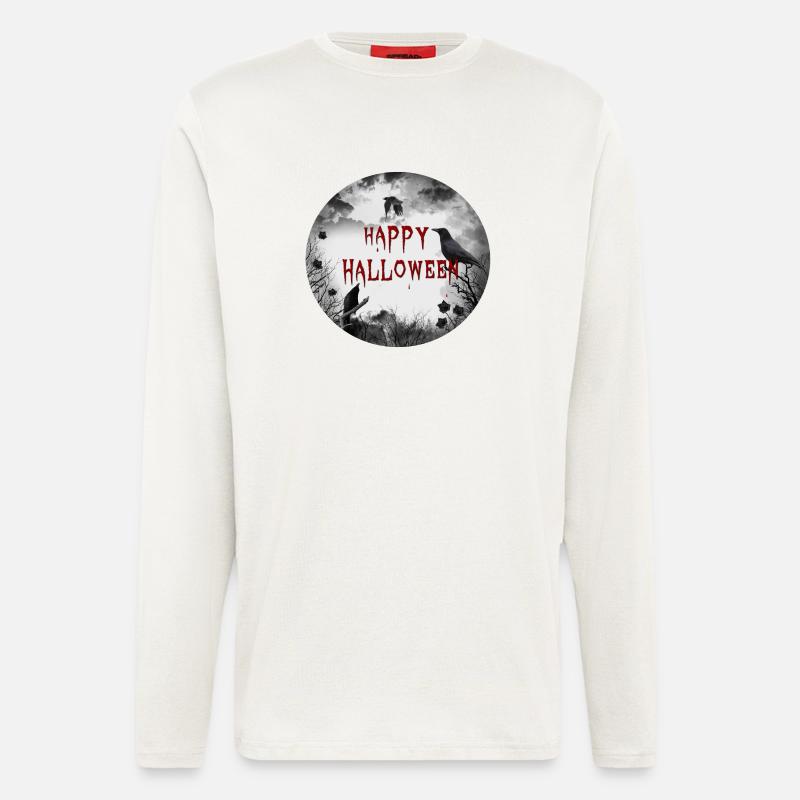 happy halloween crows - Langarmshirt - made by SPREAD - OFF WHITE