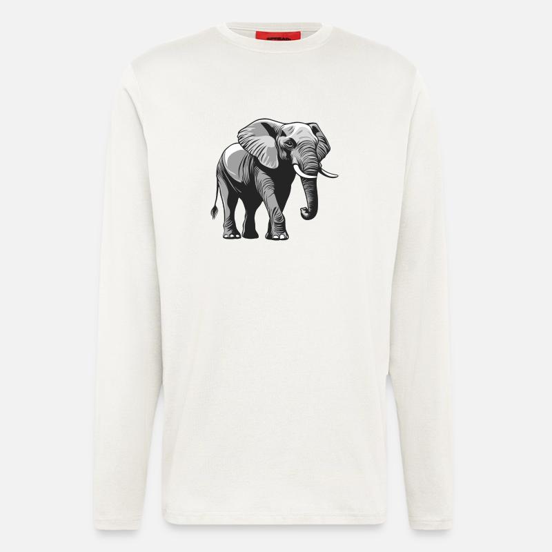 grauer Elefant - Langarmshirt - made by SPREAD  - OFF WHITE