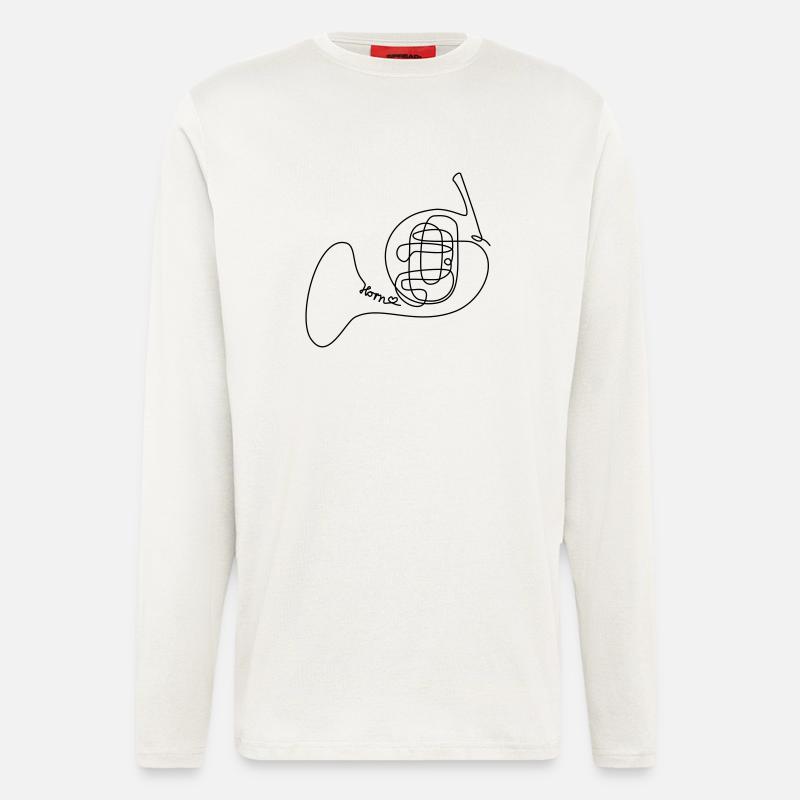one line horn - Langarmshirt - made by SPREAD  - OFF WHITE