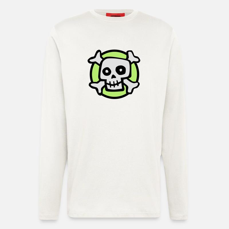 comic_skull_072011_c_3c - Manches longues bio décontracté fabriqué en UE - OFF WHITE