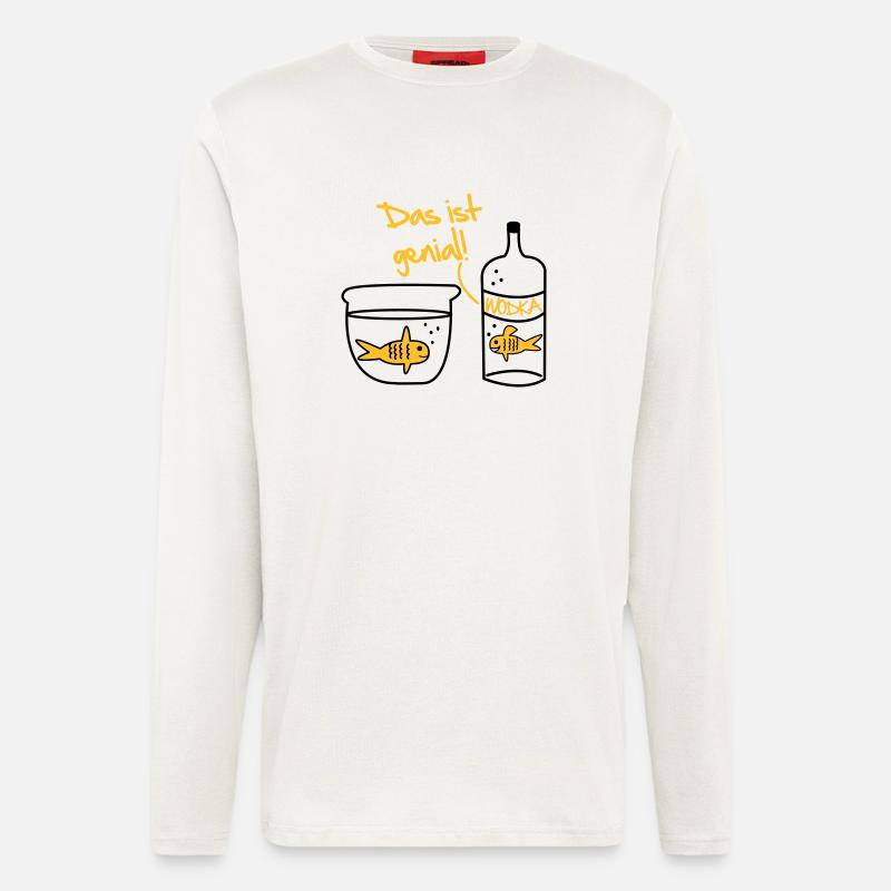 Goldfish vodka Conception - Manches longues bio décontracté fabriqué en UE - OFF WHITE