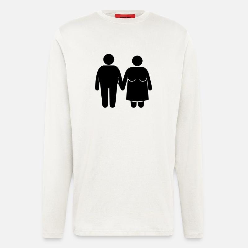 fat couple - Langarmshirt - made by SPREAD  - OFF WHITE