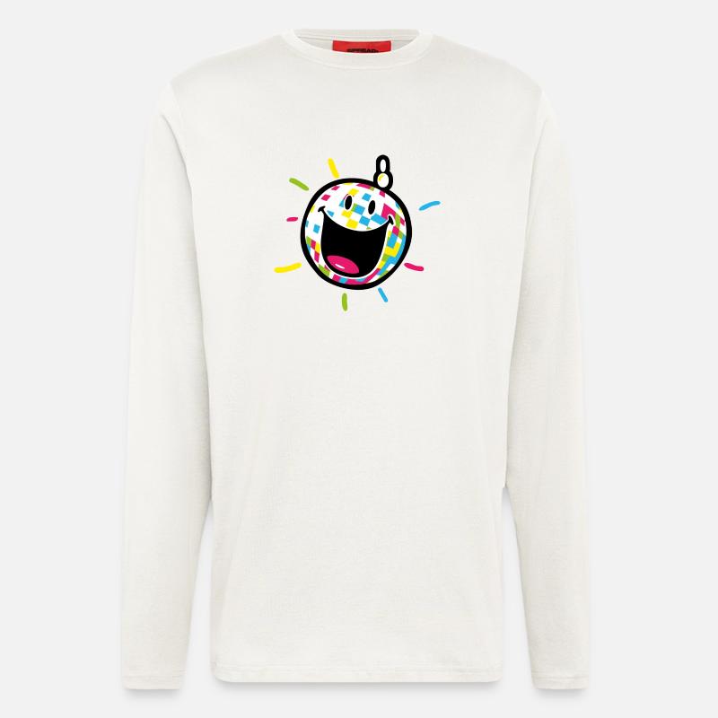 Smiley New Year Disco - Langarmshirt - made by SPREAD  - OFF WHITE