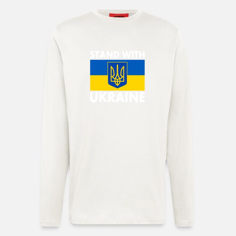 Stand with ukraine - Langarmshirt - made by SPREAD  - OFF WHITE