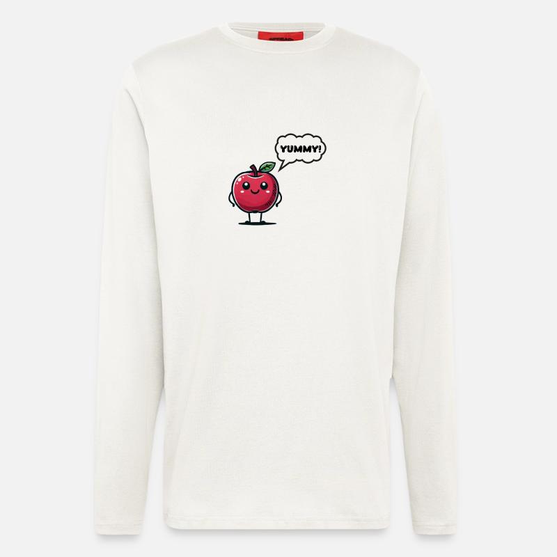 apfel comic - Langarmshirt - made by SPREAD  - OFF WHITE