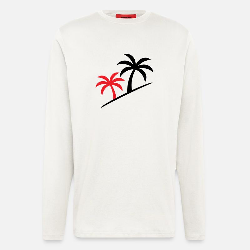 Palm Tree Symbol Beach - Longsleeve - made by SPREAD  - OFF WHITE