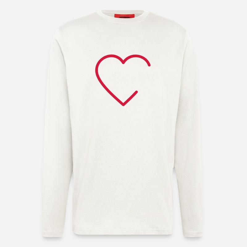 open heart outline (1c) - Longsleeve - made by SPREAD - OFF WHITE