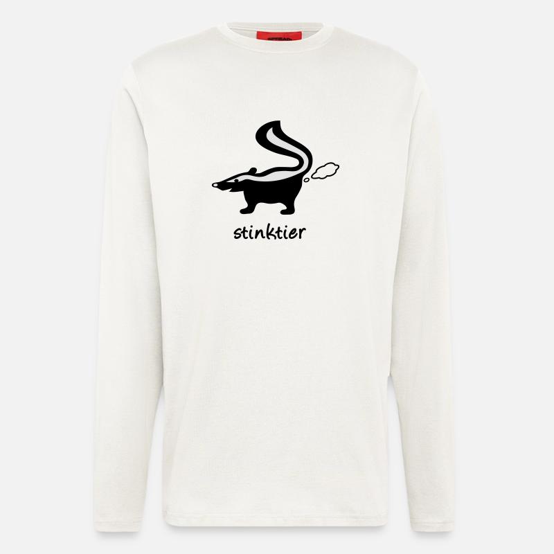 stinktier stinker stinkerchen skunk tier - Langarmshirt - made by SPREAD  - OFF WHITE