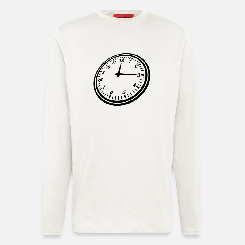 clock_design_yu1 - Langarmshirt - made by SPREAD  - OFF WHITE
