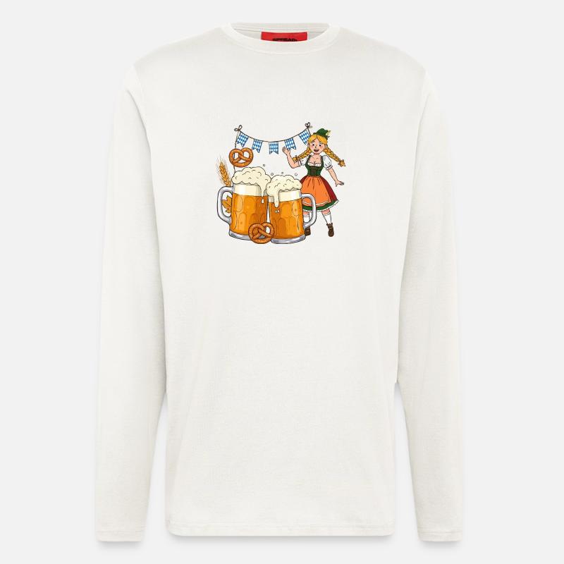 Dirndle Bier - Langarmshirt - made by SPREAD  - OFF WHITE