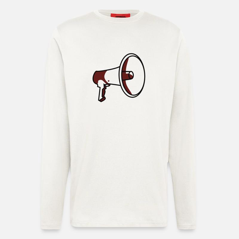 Lautsprecher, eigener Text - Langarmshirt - made by SPREAD - OFF WHITE