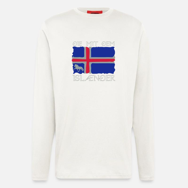 Die mit dem Isländer - Langarmshirt - made by SPREAD  - OFF WHITE