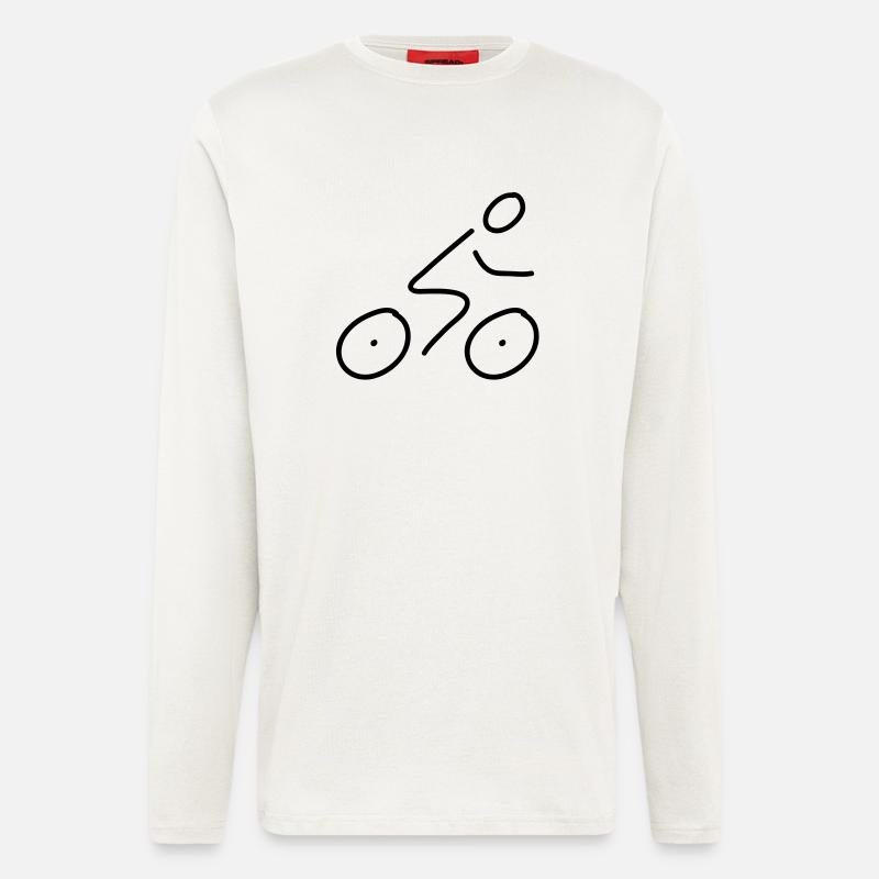fahrradfahren - line - Langarmshirt - made by SPREAD  - OFF WHITE