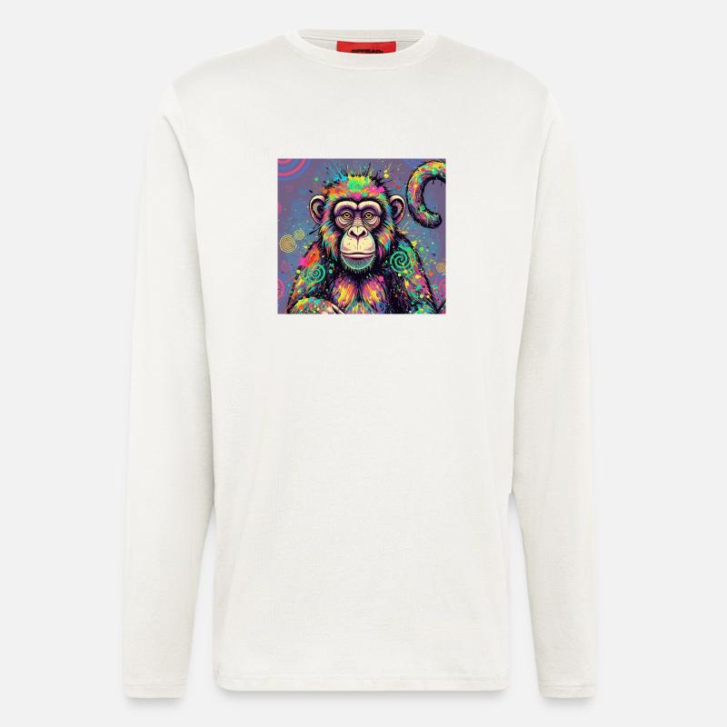 Psychedelic Monkey Design - Longsleeve - made by SPREAD  - OFF WHITE