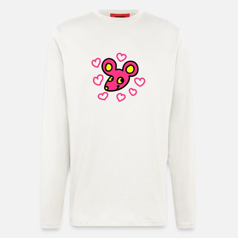 Verliebte Maus 3 - Langarmshirt - made by SPREAD  - OFF WHITE