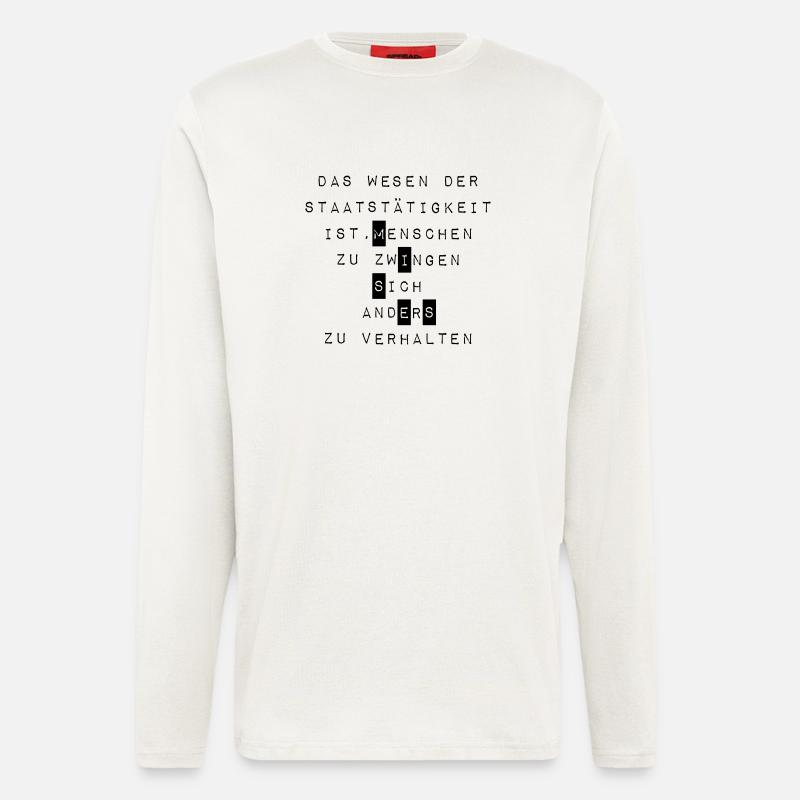 Mises über den Staat - Langarmshirt - made by SPREAD - OFF WHITE
