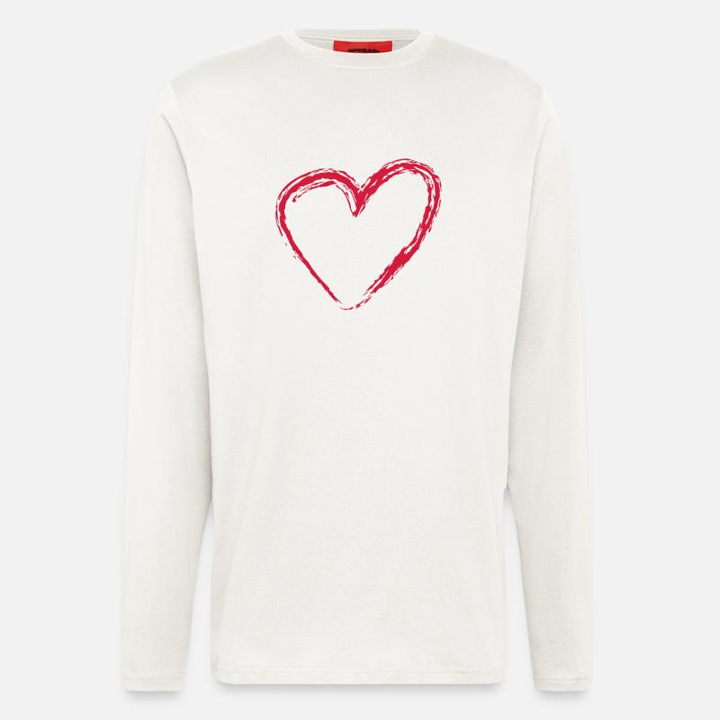 Herz Scratch Groß - Langarmshirt - made by SPREAD  - OFF WHITE