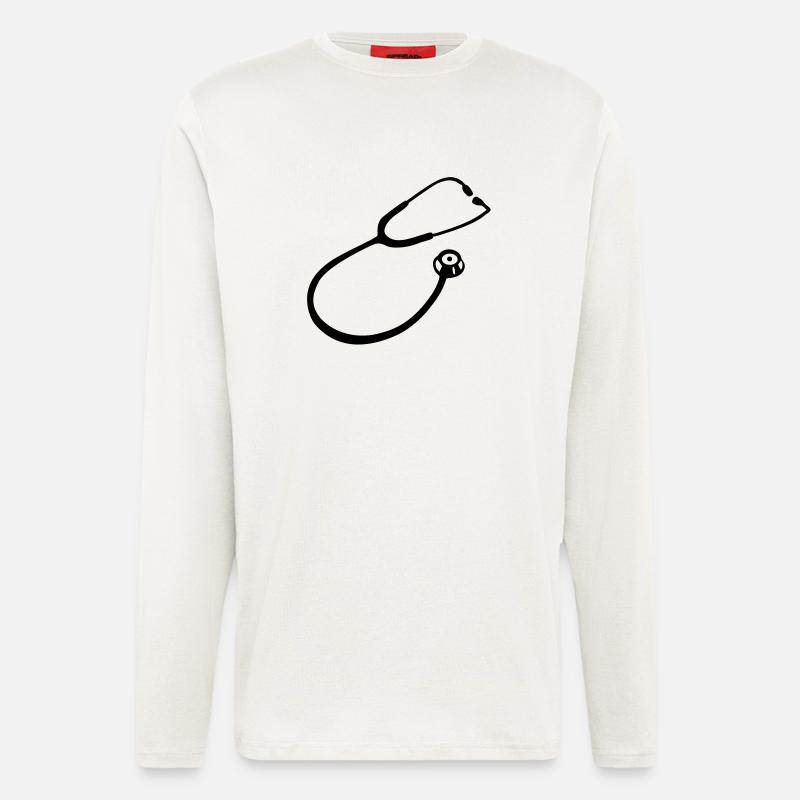 Stethoskop Arzt - Langarmshirt - made by SPREAD  - OFF WHITE