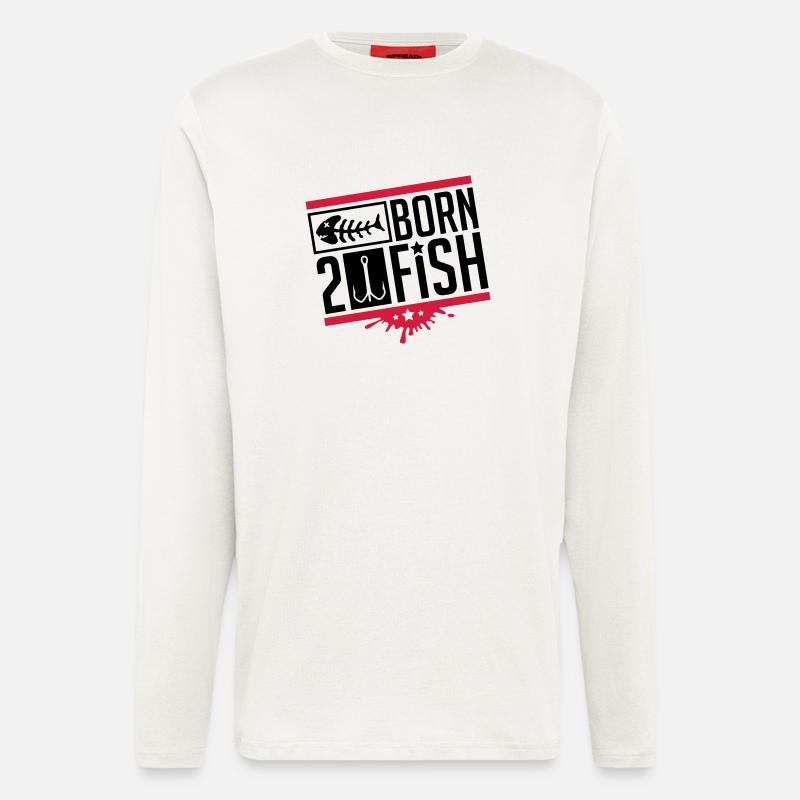 born_to_fish_kr2 - Langarmshirt - made by SPREAD  - OFF WHITE