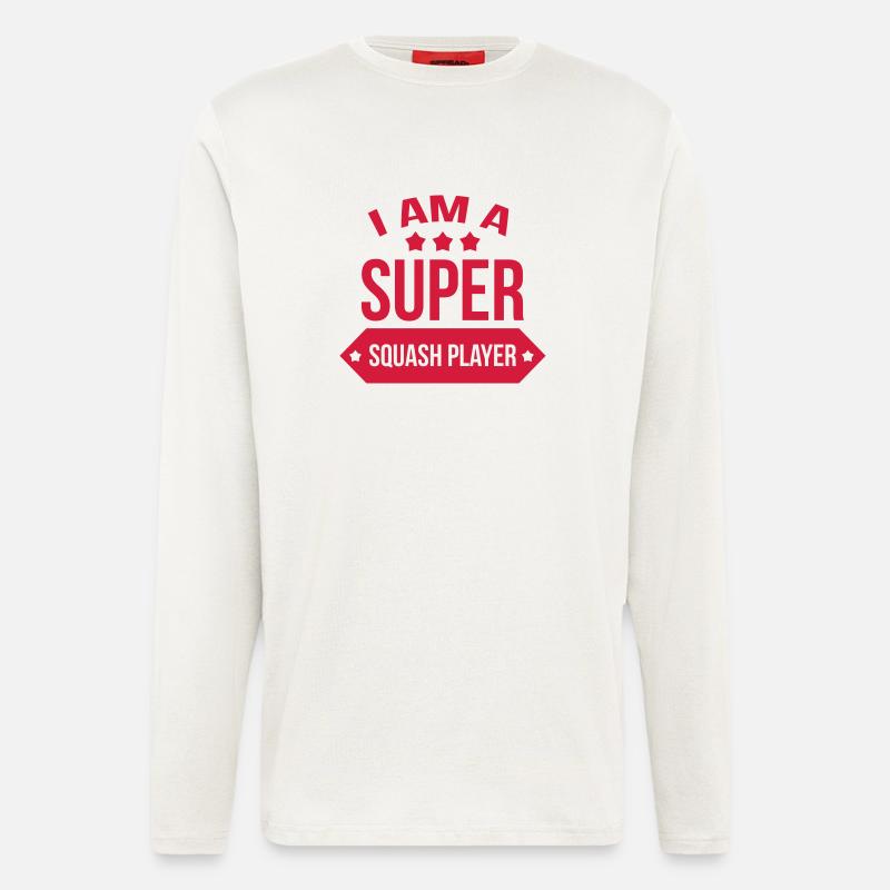 Super Squash Player / Sport - Langarmshirt - made by SPREAD  - OFF WHITE